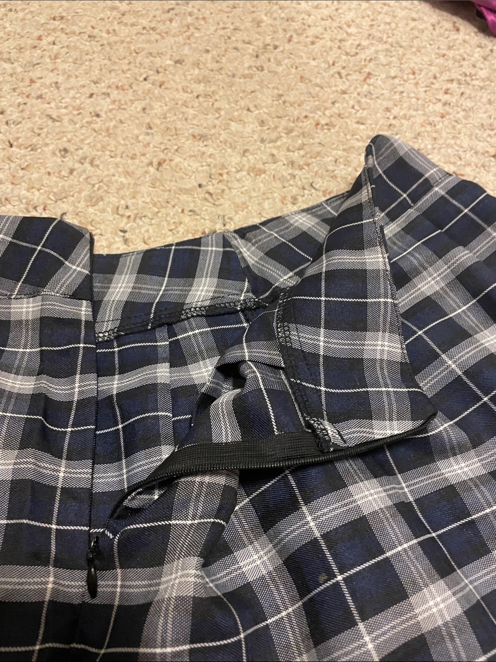 Plaid Navy Mini Skirt - Schoolgirl-Inspired A-Line - Picture 3 of 5
